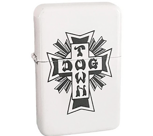dogtown cross logo flip lighter white black