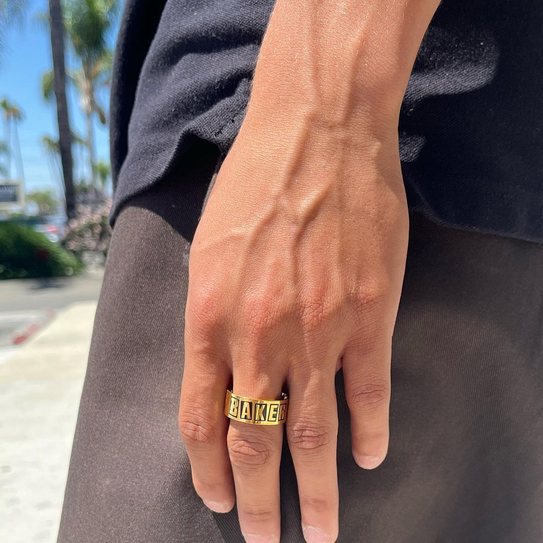 baker brand logo gold ring