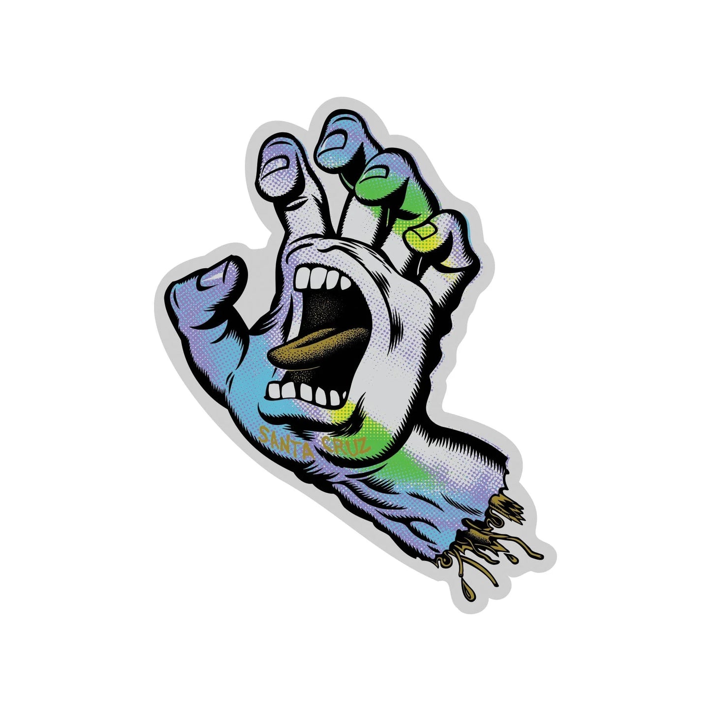 santa cruz holo screaming hand 3.125in x 4in sticker