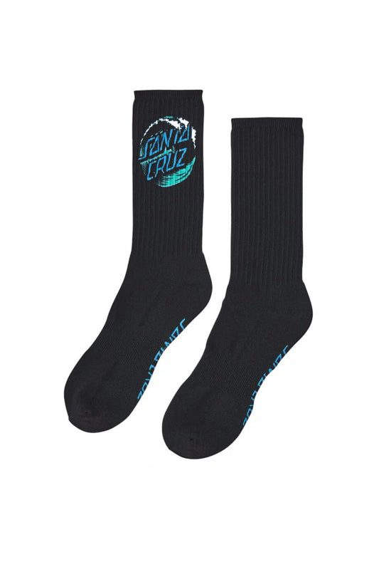 santa cruz wave dot sock black
