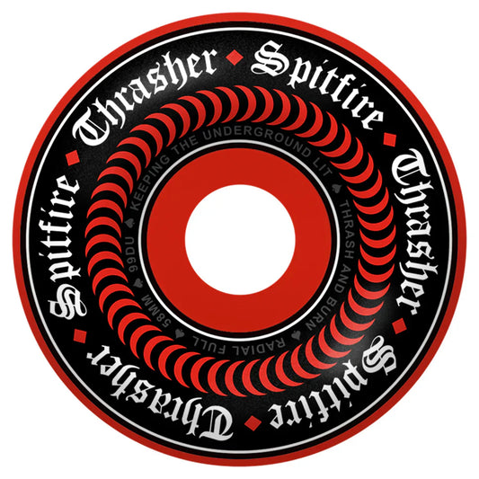 spitfire f4 99 thrasher oath radial full red wheels 58mm