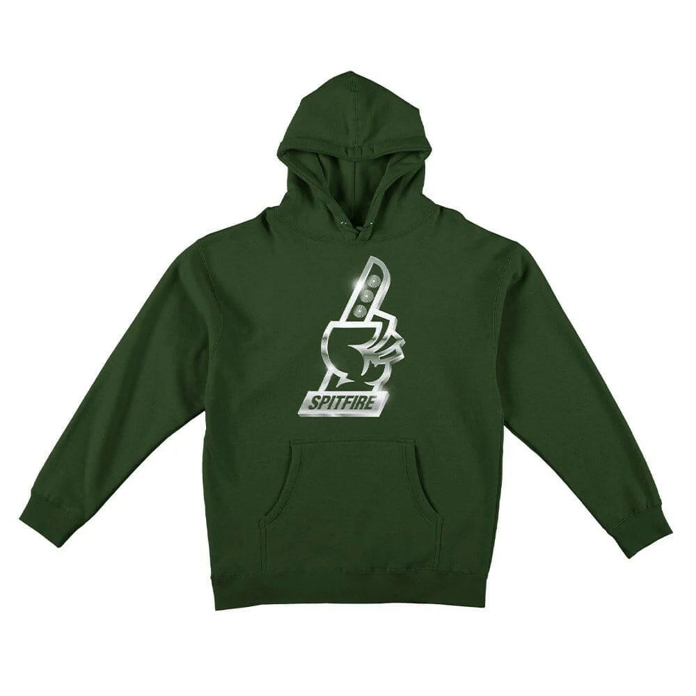 spitfire chrome #1 hoodie dk green