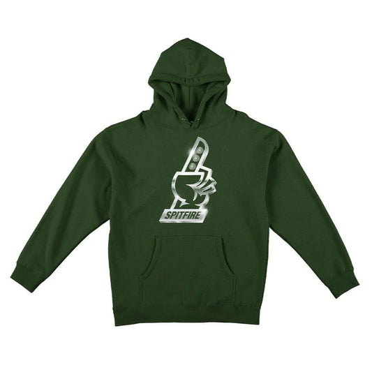 spitfire chrome #1 hoodie dk green