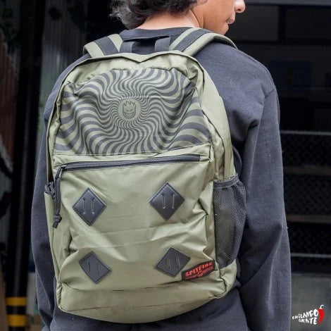 spitfire big head swirl olive black backpack