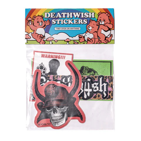 deathwish warning stickers 6 pack