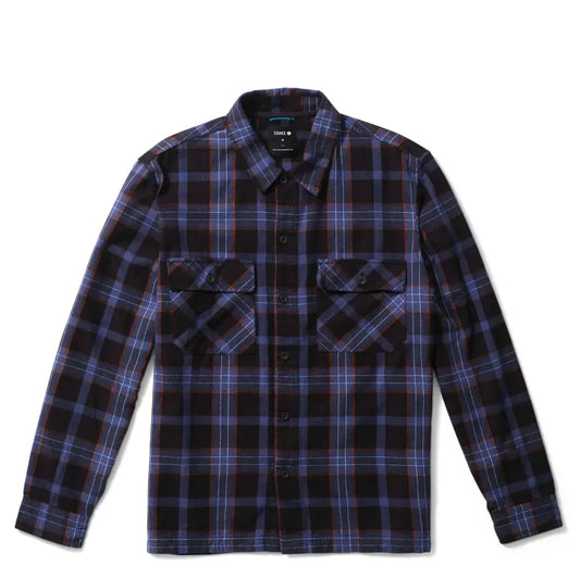 stance lowell long sleeve button up shirt black