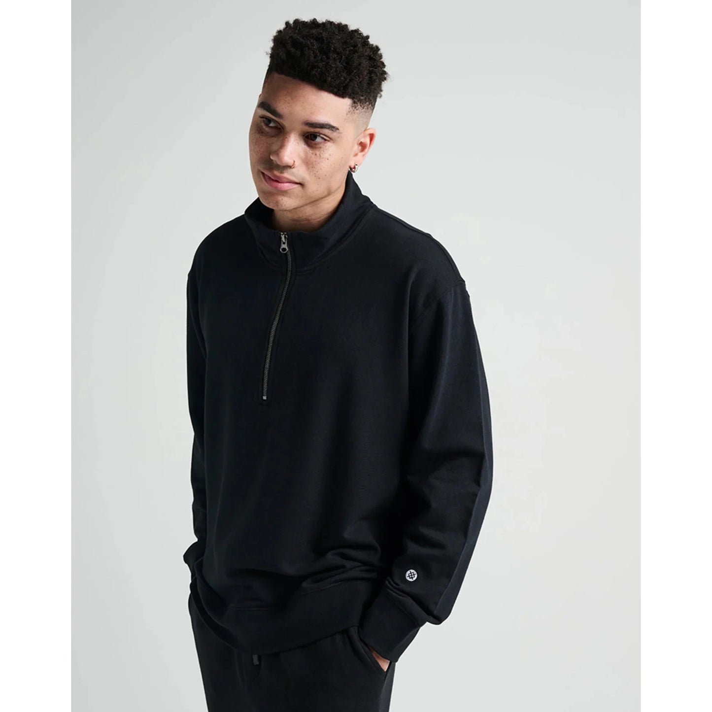 stance shelter 1/2 zip pullover black