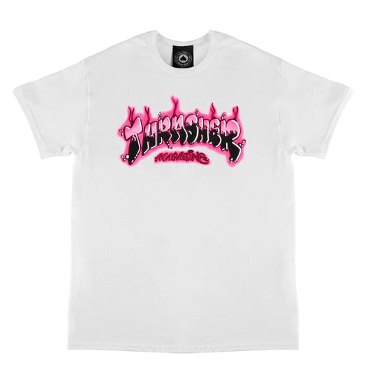 thrasher airbrush tee white