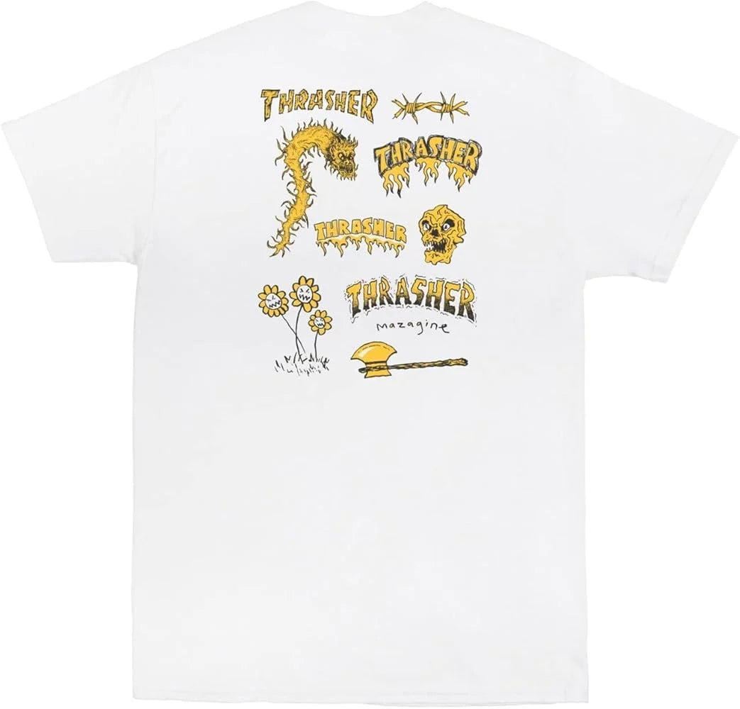 thrasher barbarian tee white