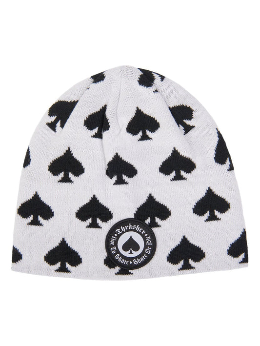 thrasher oath skully beanie white